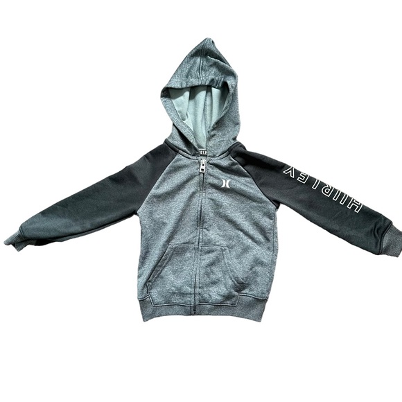 Boys Hurley 2T set grey hoodie with sweats full zip sweater tapered bottoms - Picture 2 of 6